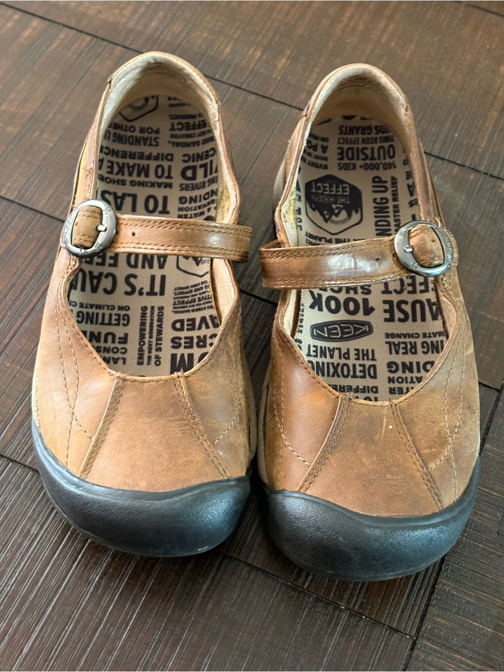 Keen Kids Tan Brown Mary Jane Shoes with Black Toe